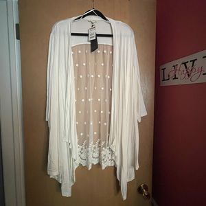 White Lace-Back Cardigan